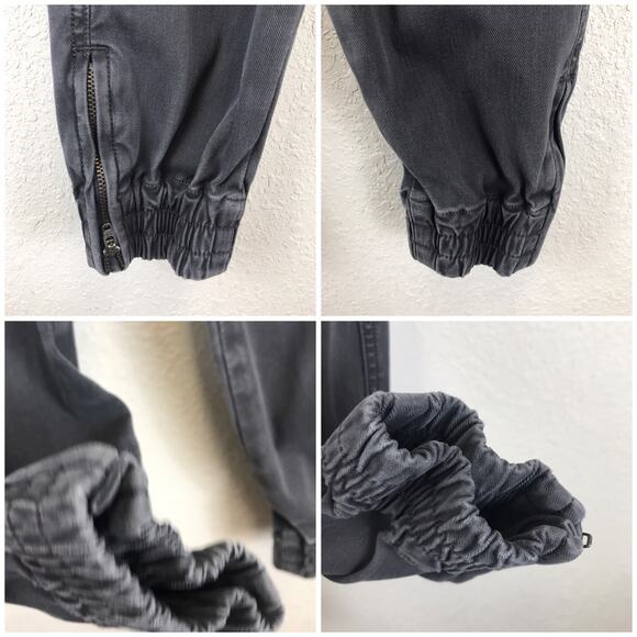 Spanx Stretch Twill Cargo Jogger Pull-On Pants Faded Washed Black Cropped XS - Picture 9 of 16